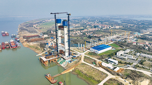 双柳长江大桥掀起建设新高潮